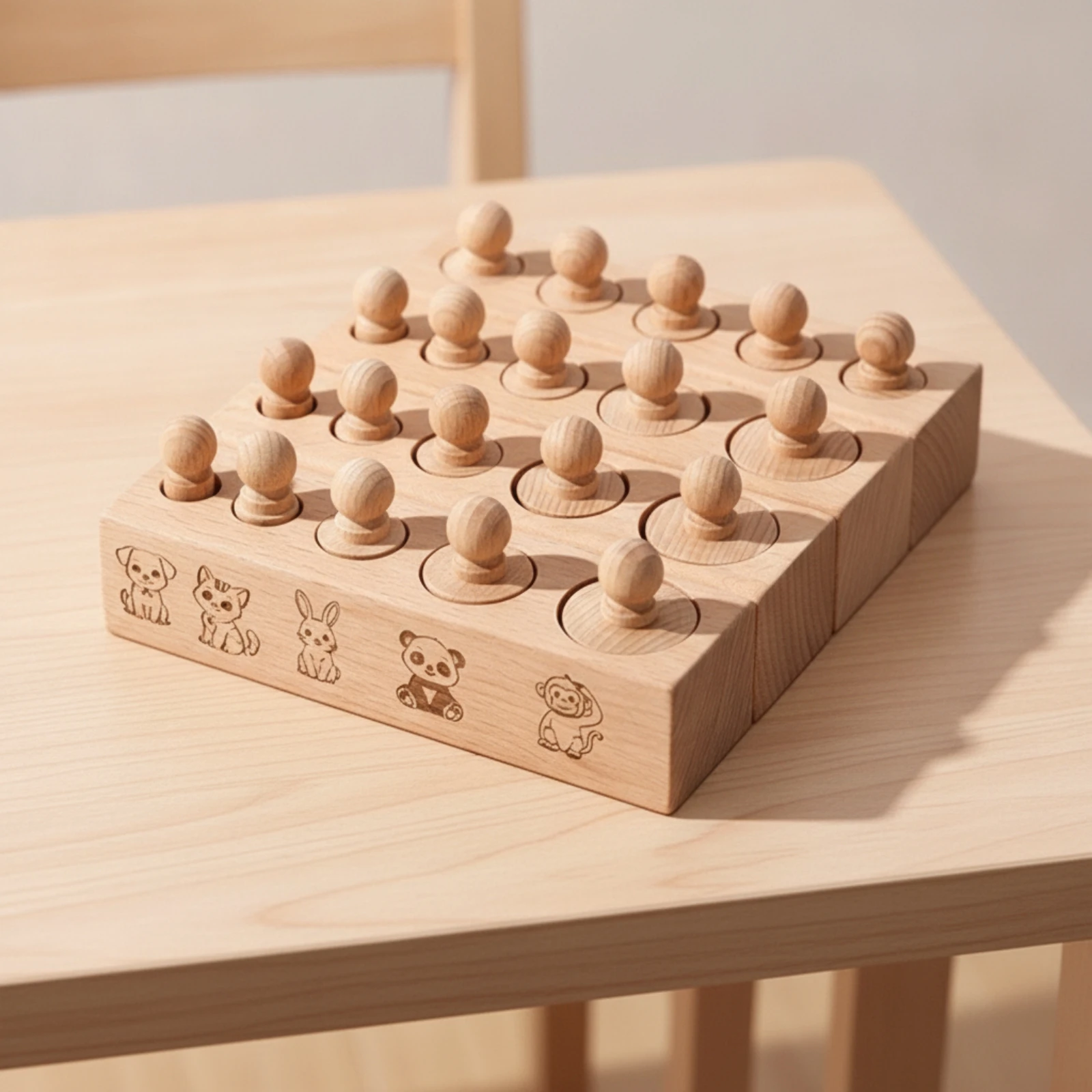 Wooden Sensory Matching Toy Fine Motor Child-Centered Sorting Toy Shape Sorting Board Hand-Eye Coordination Hands-On