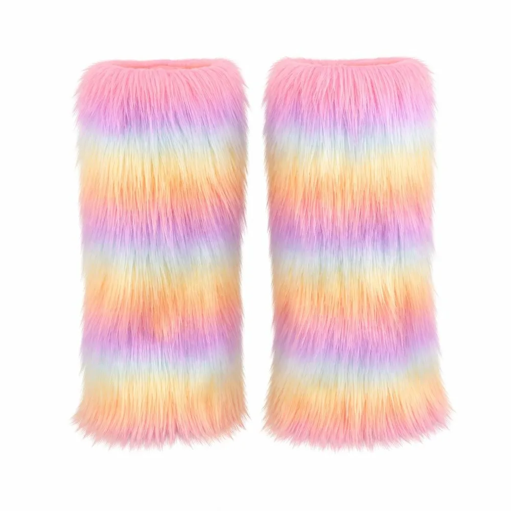 Faux Fur Faux Fur Leg Warmers Elastic Openings Warm Fluffy Leg Warmers Comfortable Soft and Fluffy Fur Boot Cuffs Women's