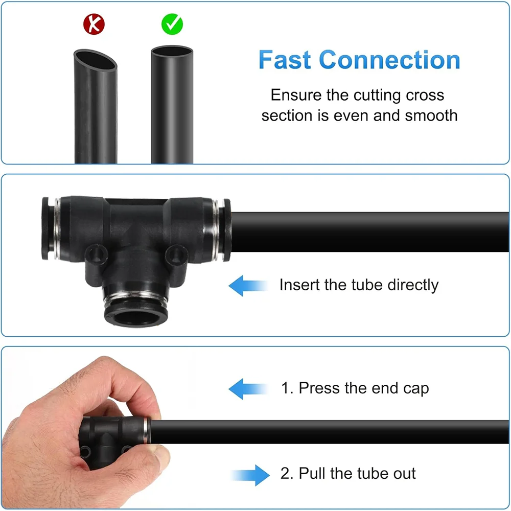 5-30m 1/4 inch 4/6mm Garden Misting Cooling System Includes 360 Degree Free-bend Misting Nozzle Adjustable Atomizer Sprayer