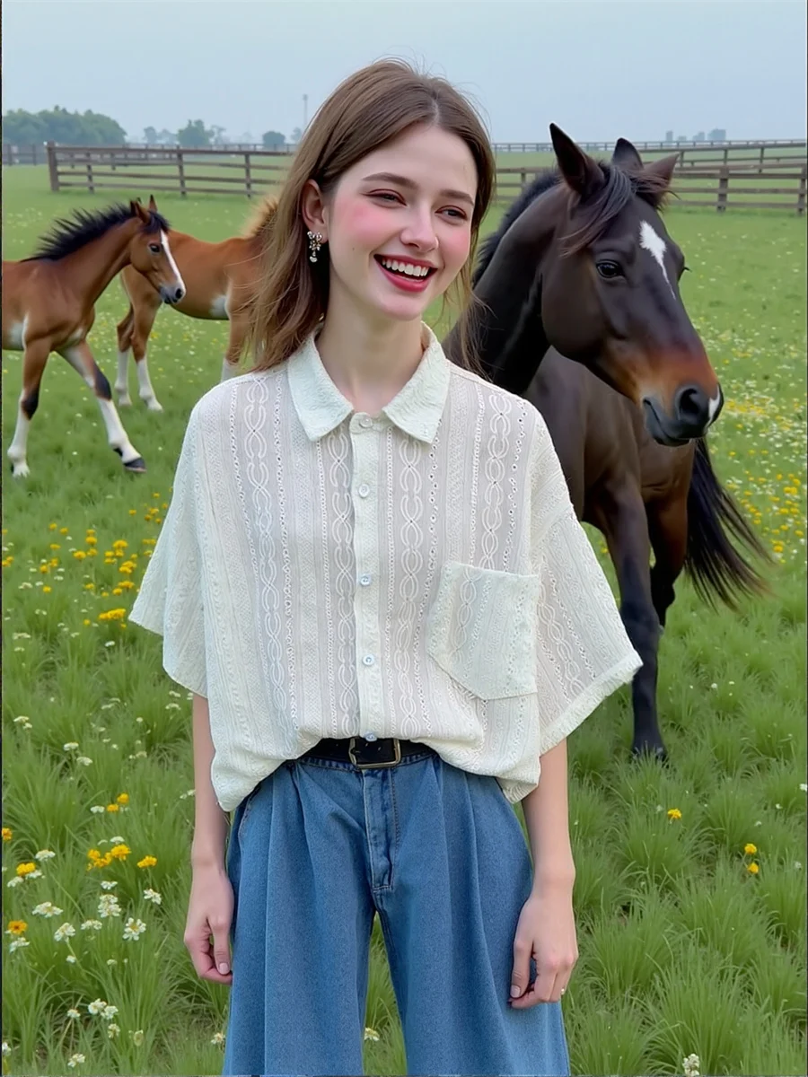 Kurzarmhemden für Damen, Umlegekragen, Sommer, lockere Passform, Übergröße, Boyfriend-Stil, Knopfleiste vorne, lässig, einfach, einfach, minimalistisch