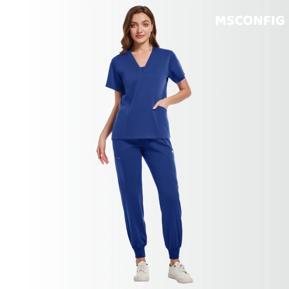 القمم الطبية بانت النساء الدعك الزي الرسمي مستشفى الأطباء فرك مجموعات الممرضات اكسسوارات عيادة الأسنان صالون تجميل ملابس العمل البدلة