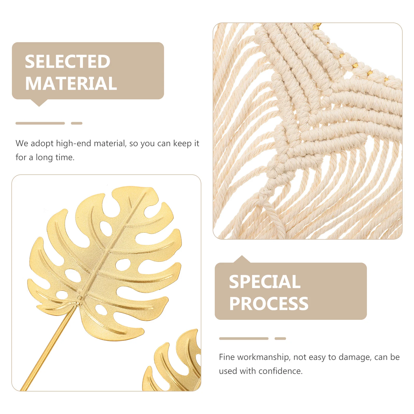 أوراق النخيل خيط القطن المنسوجة نسيج الحديد الفن محاكاة جدار ديكور المنزل شقة النوم شرابة اليدوية المنسوجة مكرامية #1