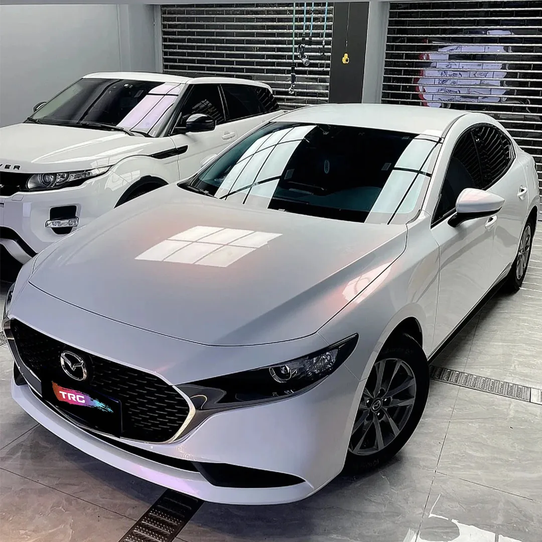 TRG film high-quality vehicle color changing film: Electric light white powder (matte PET vinyl film - original car paint series