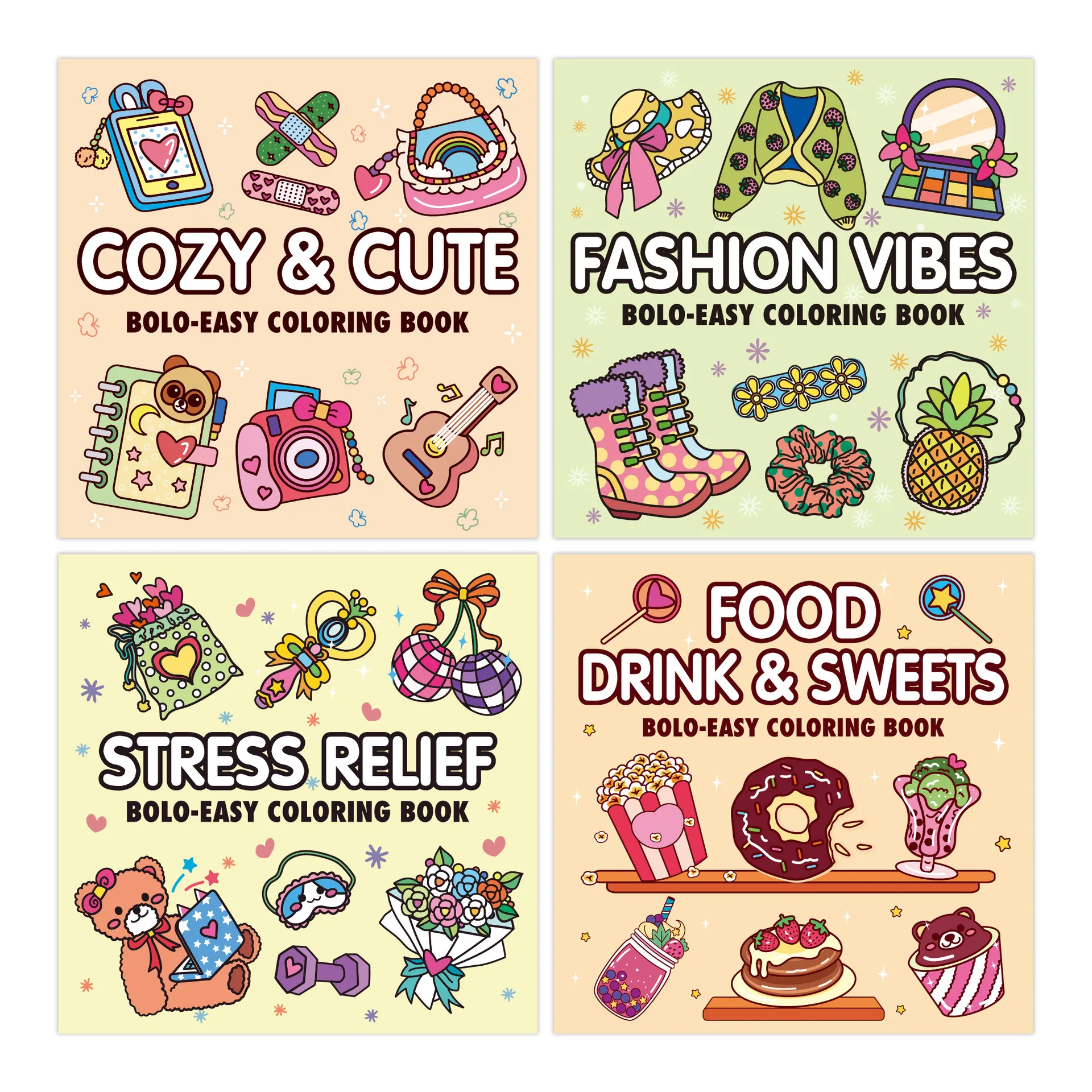 Hot Selling 52 Sheets Freehand Coloring Coloring Book Girl Moment Unpack Coloring Coloring Book Cute Healing Diy Painting Set