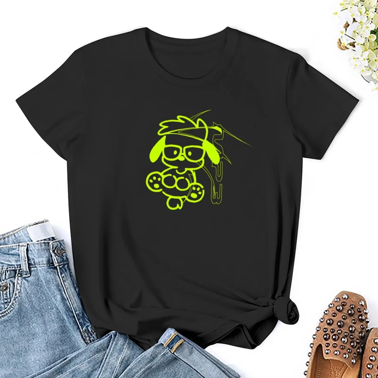 D19_D103119T0746P_#C6FF00 T-Shirt customs korean fashion female Women's cotton t-shirt