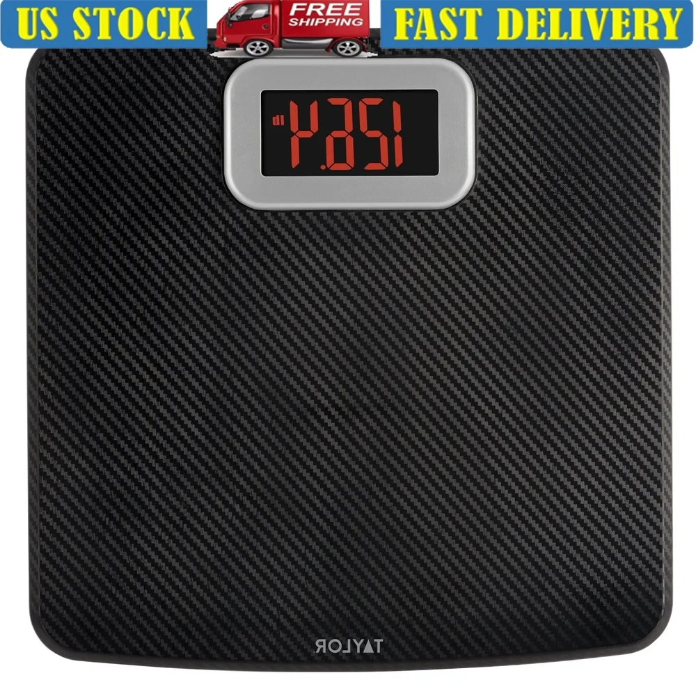 

Цифровые весы для тела, отделка из углеродного волокна, емкость 400 фунтов, мгновенная технология, легкий считываемый дисплей, работающий от батареи, низкий уровень