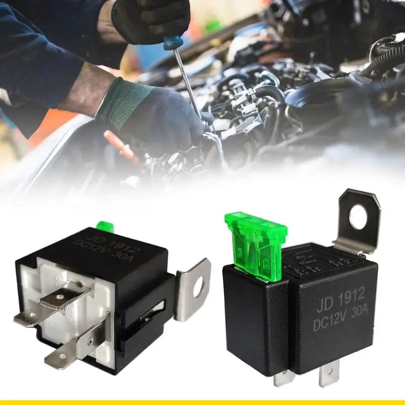 SZCH DC12V Vehicle Fuses Relays Switches 30A Blade Fuses, 4-Pin SPST Relays