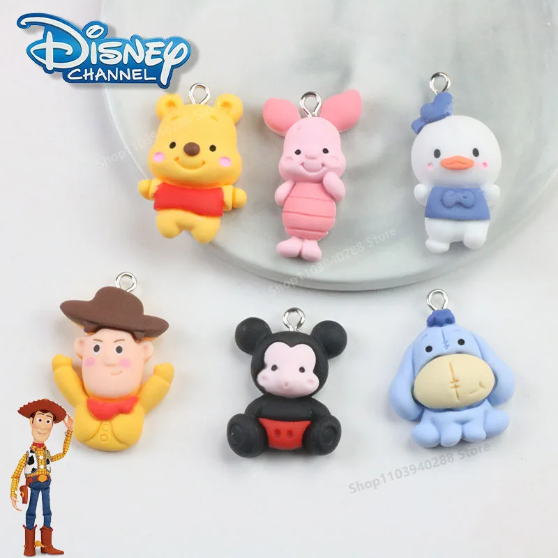 

Disney Pooh Bear Keychain Pendant Earrings Cartoon Characters Anime Winnie Piggy DIY Accessories Decoration for Kids Gift