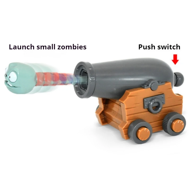 New Plants Vs. Zombies Toy Little Ghost Zombie And Cannon Return Function Vehicle Catapult Doll Toy Children'S Birthday Gifts