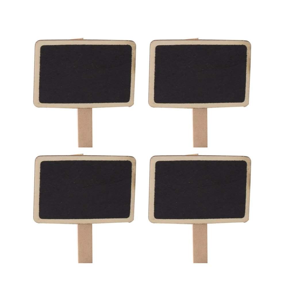 30 Pcs Wooden Clip Mini Chalkboard Clips Message with Multifunction Blackboard Sign Bamboo
