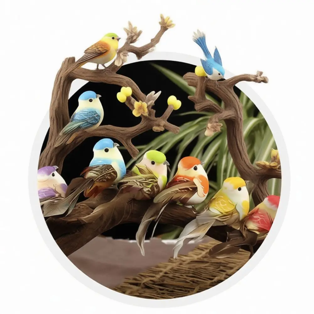 Vintage Style Feather Bird Craft Handcrafted Realistic Simulation Animal Ornament Outdoor Garden Decoration Home Craft Supplies
