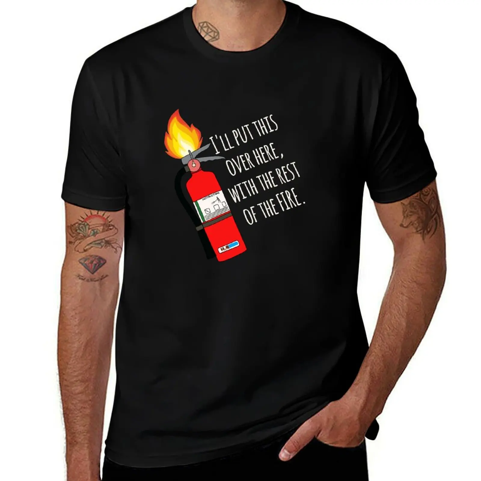 I'll put this overhere, with the rest of the fire T-Shirt Heavy Duty Casual Work Tee T-Shirt