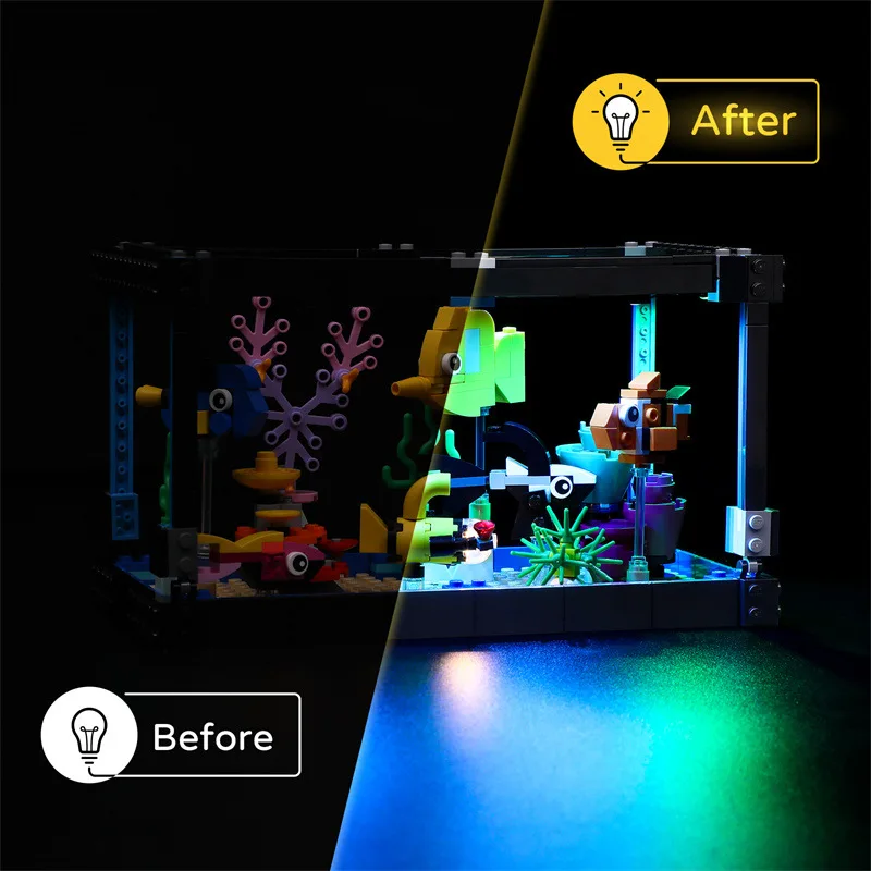 Lighting Set For 31122 Fish Bowl Ideas Not Include Building Block (Only Led Light Kit)