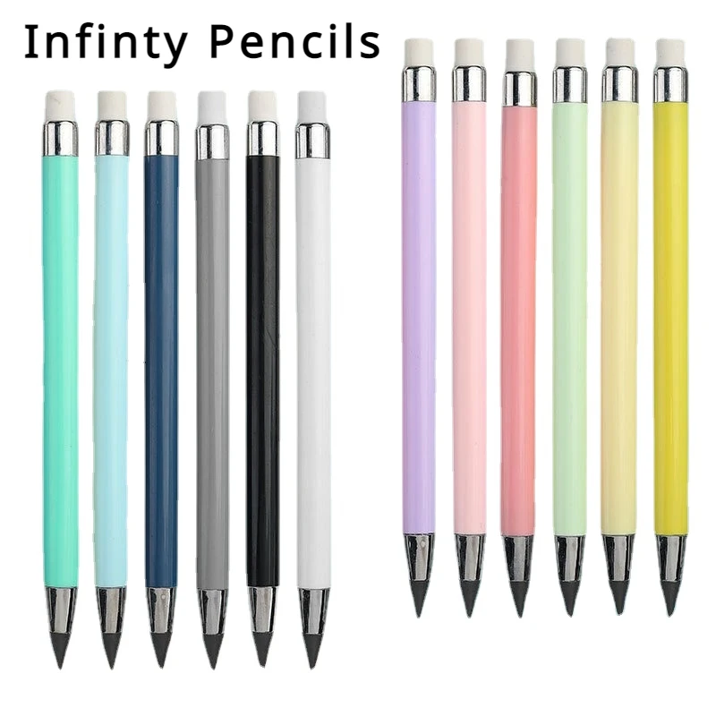 Imagem -02 - Conjunto Infinito Lápis sem Afiar Lápis Eternidade sem Tinta Kawaii Canetas Ilimitadas Arte Escola Material de Escritório Papelaria 12 Peças