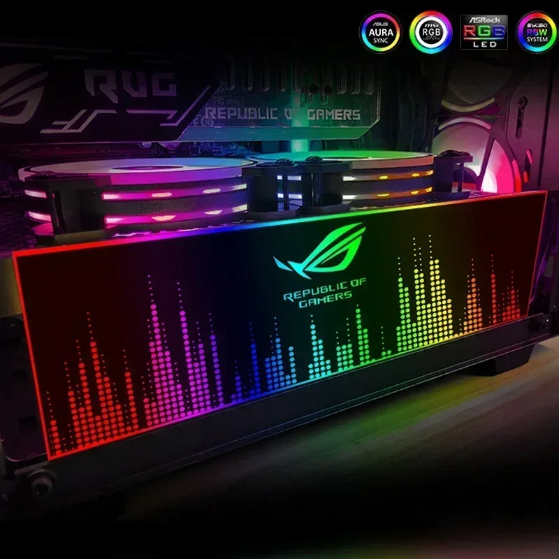 Customize PC Case RGB Lighting Panel ARGB MOD VGA Backplate Cabinet PSU Plate for Computer Decoration 5V 12V Colorful AURA SYNC