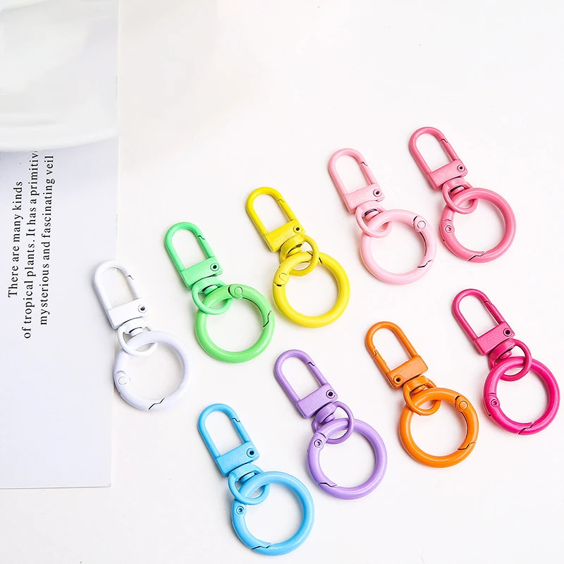 5 stücke Metalle Bunte Frühling Schlüsselring Schnalle Haken Schlüsselbund Karabiner Für DIY Schmuck Machen Liefert Zubehör Erkenntnisse Handwerk – Detail 2
