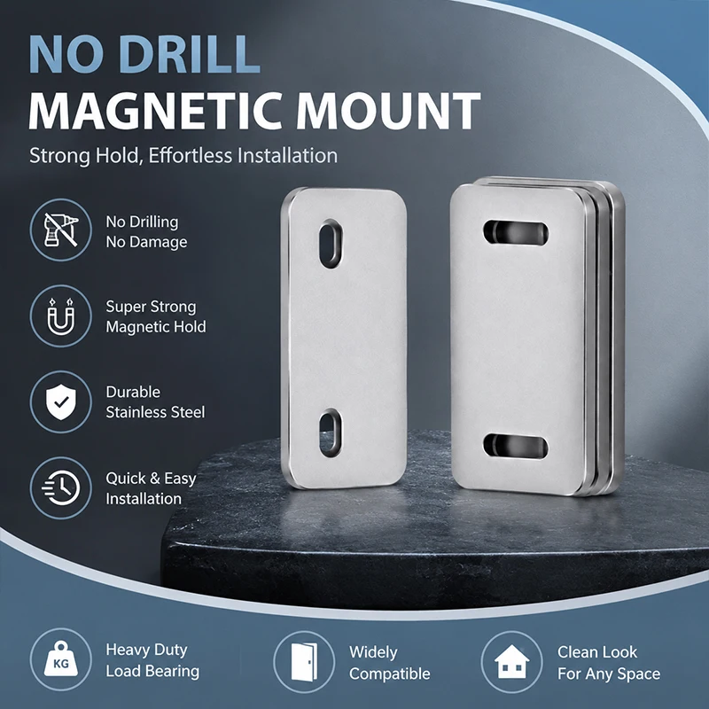 1pcs Strong Magnetic Catch for Cabinet Doors Self-Adhesive Wardrobe Closet Latch Stopper No Drilling Required