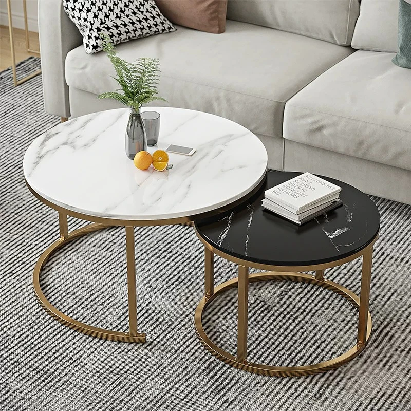 Comfortable Vintage Luxury Coffee Tables Minimalist Round With Storage Coffee Tables Seating Room Mesa Redonda Nesting Furniture