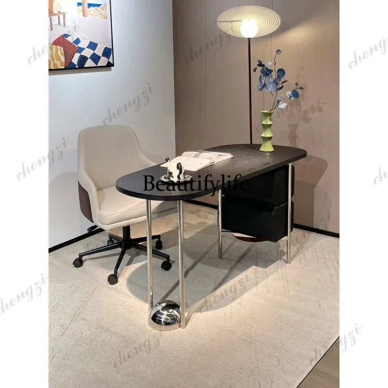 Home study desk Solid wood Italian minimalist boss desk Writing table