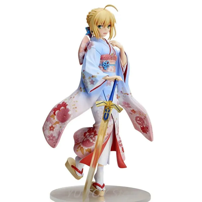 

Кимоно Fate Stay Night Saber Ver, 24 см Экшн-фигурка саблей в масштабе 1/7, привлекательная девушка, фигурка саблей, Коллекционная модель игрушки