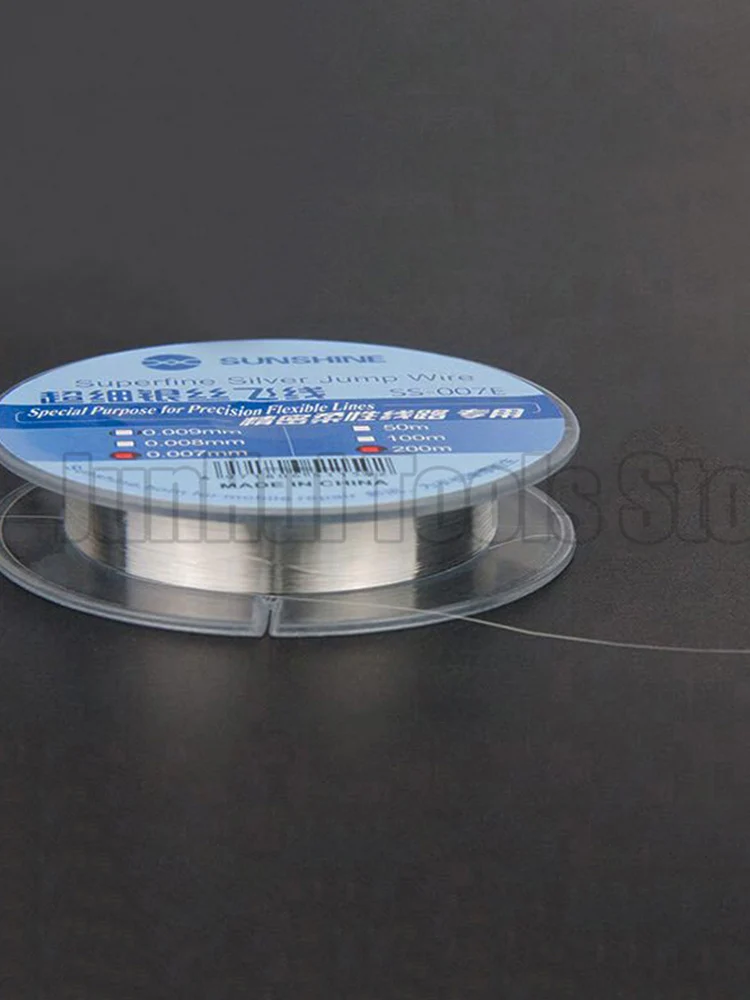 SUNSHINE 0.007mm bardzo cienki srebrny drut precyzyjny elastyczny dedykowany skok Fly Line do naprawy płytki drukowanej PCB płyty głównej — zdjęcie 2