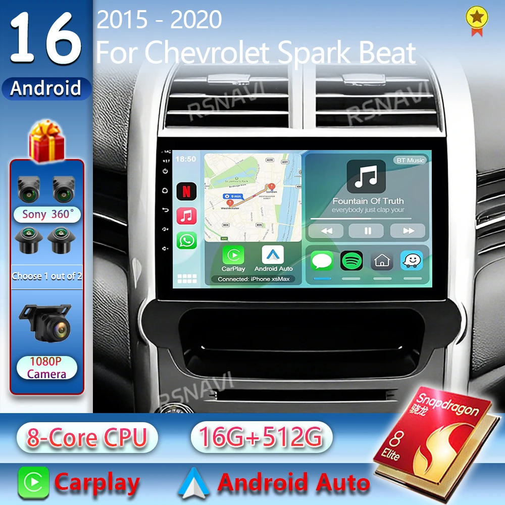 Radio de coche Android 16 Carplay Auto para Chevrolet Malibu 2012-2016 2 Din, radio de coche con GPS, navegación, reproductor multimedia de video, estéreo