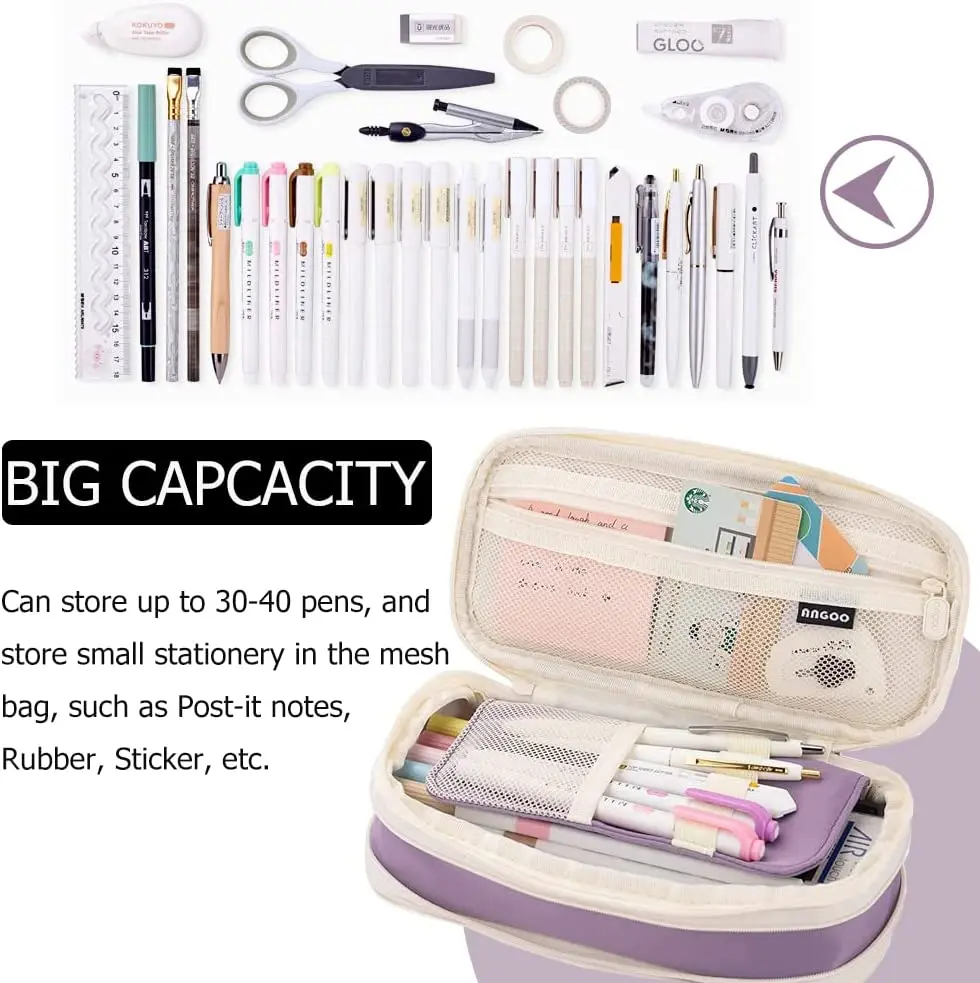 QRKPVHD Trousse Ecole 2 en 1 en Silicone Souple Kawaii, Plume