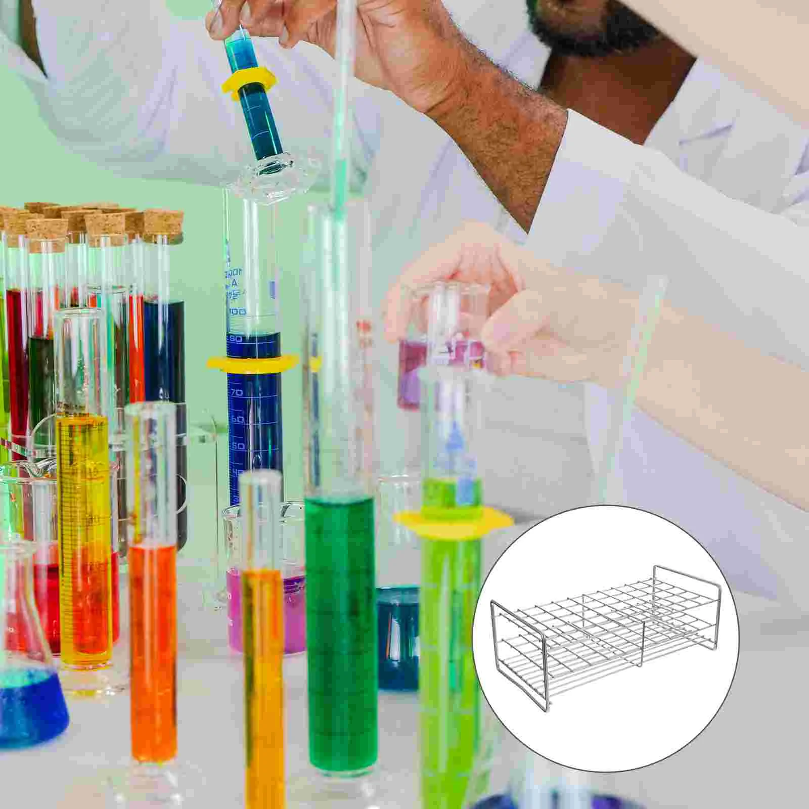 Imagem -06 - Test Tube Rack Suporte Portátil Experimento Anti-ferrugem Buraco Quadrado Lip Balm Recipiente de Abastecimento de Laboratório Aço Inoxidável