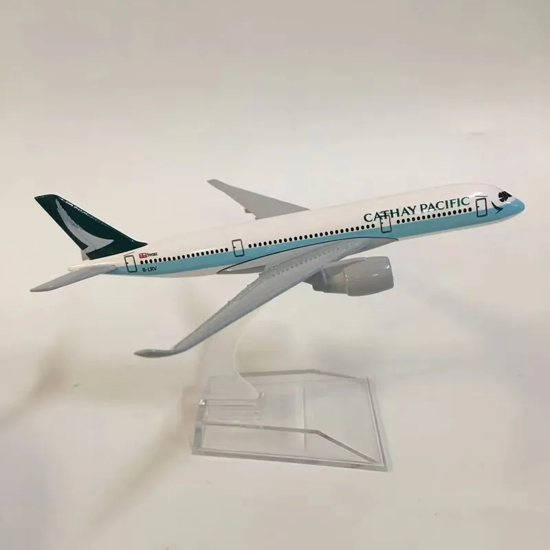 16cm Air Cathay Pacific Airlines Airbus A350 Airplane Model 1:400 Scale 350 Alloy Metal Plane Model Children's Christmas Gift