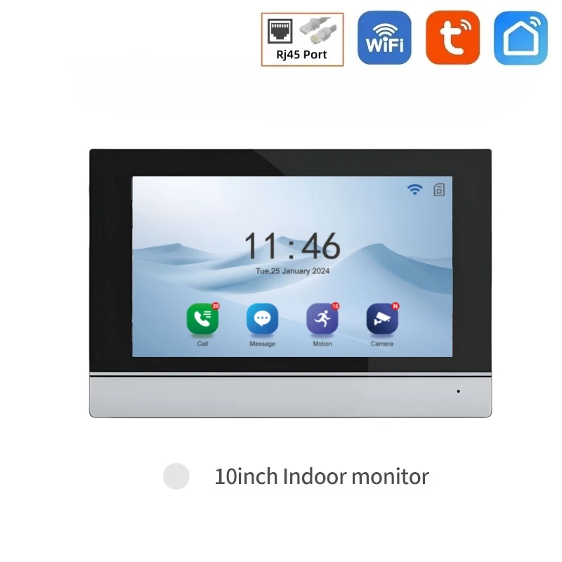 TUYA-Interphone vidéo avec écran tactile, sonnette filaire POE, Wi-Fi sans fil, contrôle d'accès RFI