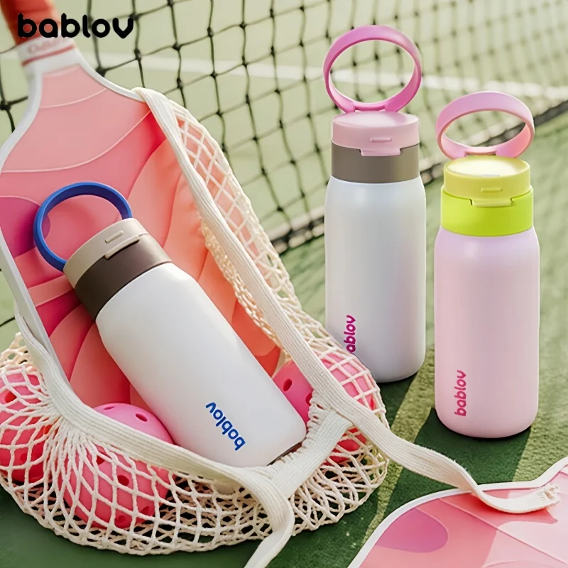 Bablov 500ML Insulated Bottle 316 Stainless Steel Ice Tumbler with Carry Loop  Portable Outdoor Travel Sport Water Cup Girl Gift