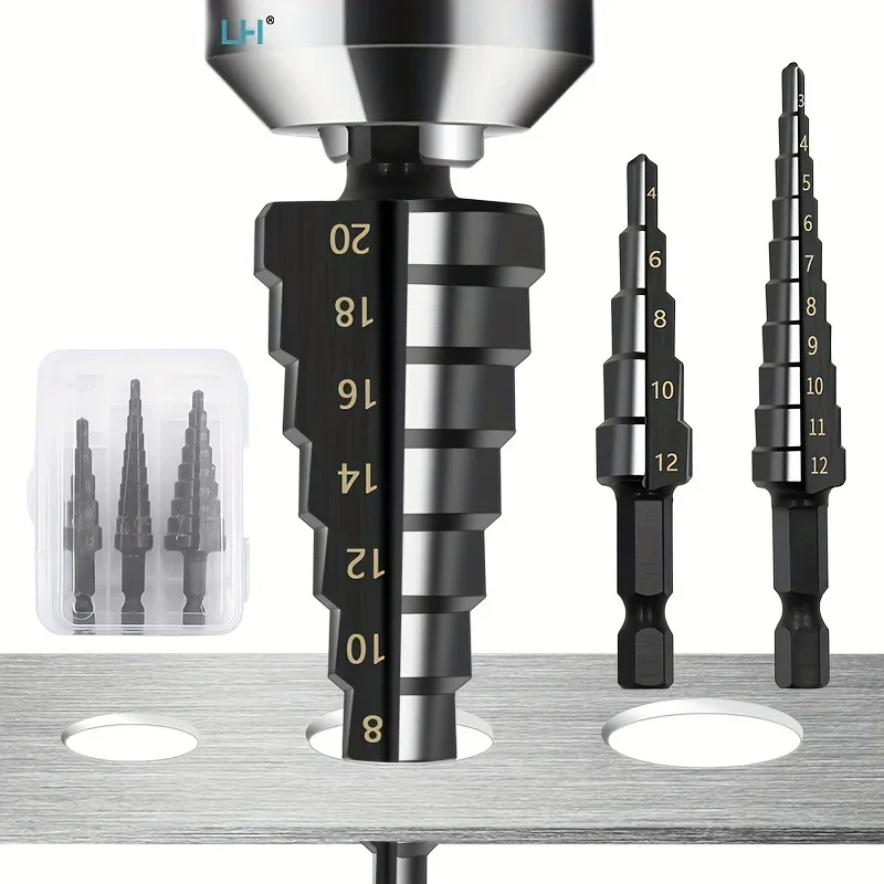 Rectangle Straight Hole High Carbon Steel Black Ladder Drilling Head 3-12/4-12/4-20/4-32mm Extender Stairs Drilling Tower Drill