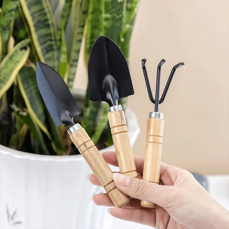  Garden Tool Set Miniature Metal Spade Rake Easy Use Potting Planting Hand Tools for Kids