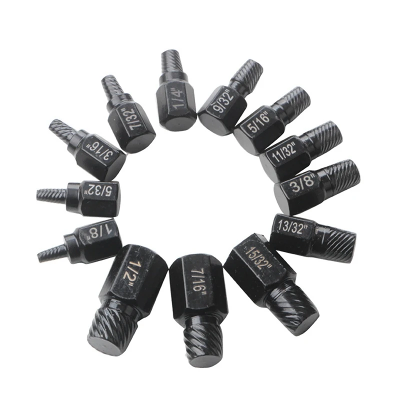 13Pcs Screw Extractor Kit Damaged Screw Remover Set Easy Out Drill Bits Broken Bolt Stud Remover Screw Extractor Set Promotion