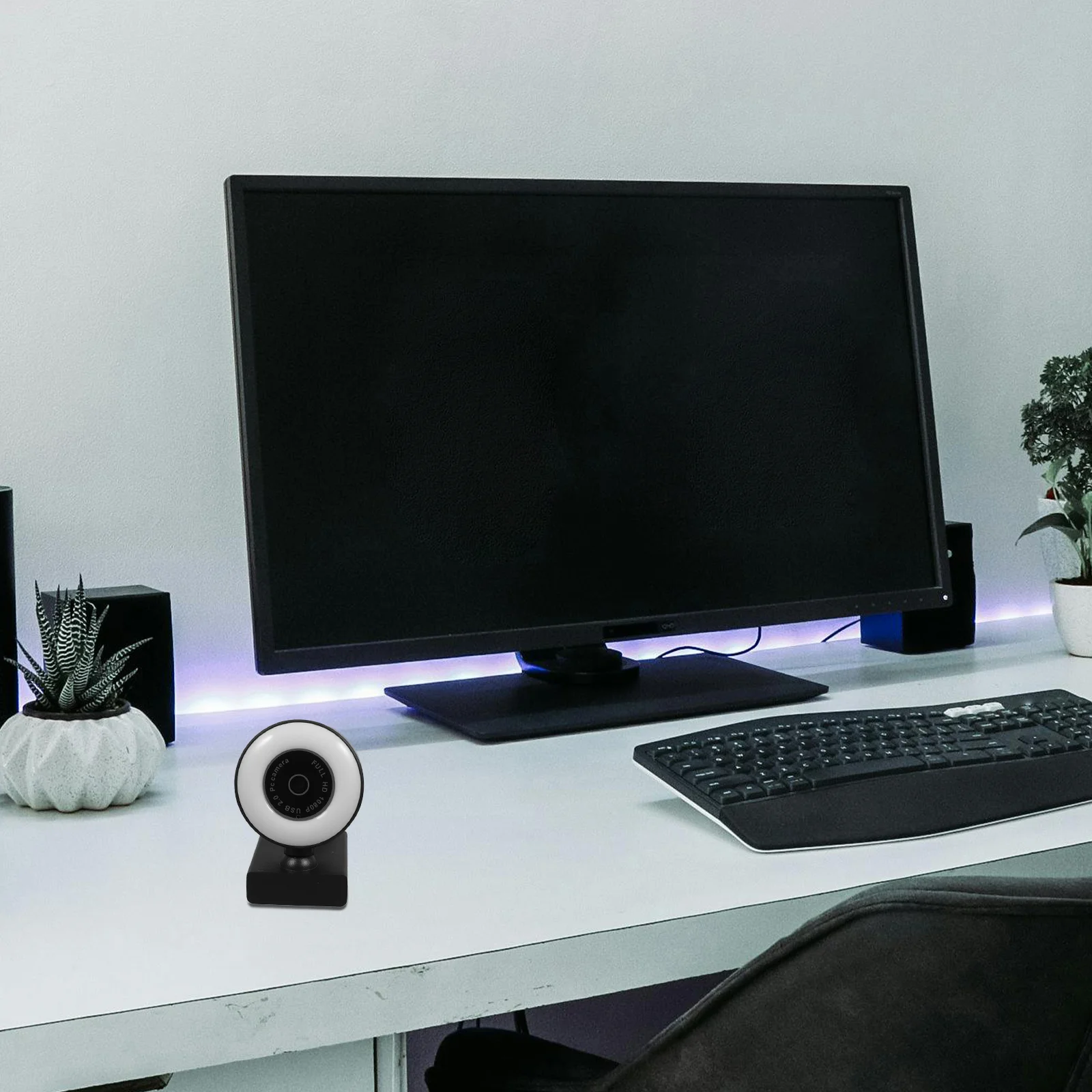 

1080p USB Web Camera Live Streaming Computer Camera Noise Reduction Mic Touch Brightness Control High Definition Driver-Free