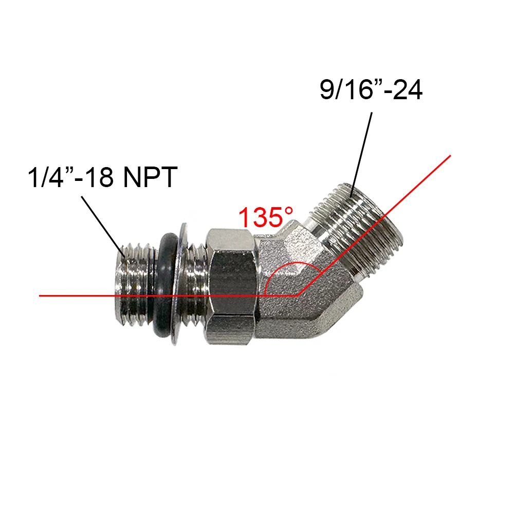 135° Hydraulic Pump Connector 1/4 NPT Thread Fitting Suitable for ZA0301, ZA0300, ZA0350