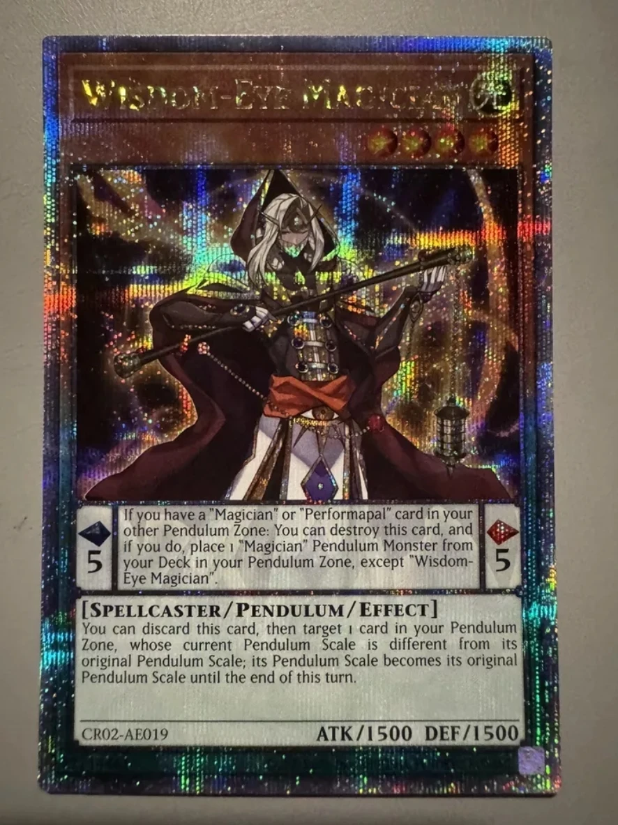 Yugioh KONAMI Duel Monsters CR02-AE019 Wisdom-Eye Magician 25th Quarter Century Secret Rare Asian English Collection Mint Card