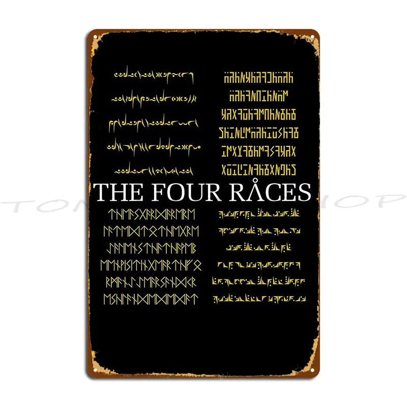 The Four Races Metal Plaque Cinema Custom Cinema Home Customized Tin Sign Poster
