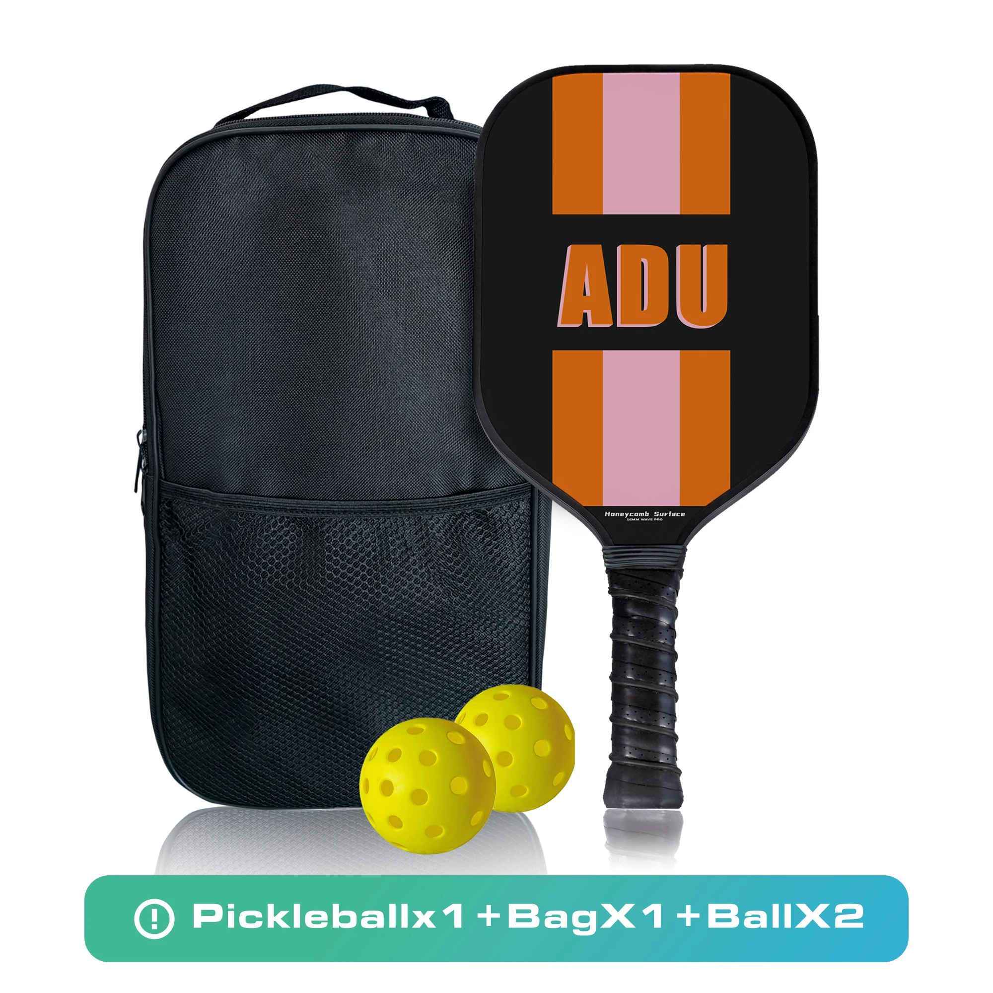 Racket Custom Name Orange Letters Broken Honeycomb Passion 16mm Kimchi Ball Paddle Fiberglass Surface Sports Racket Gift