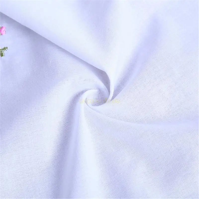 31BF 10lots White Embroidered Ladies Handkerchief Light weight Reusable Handkerchief for Travel and Daily Use