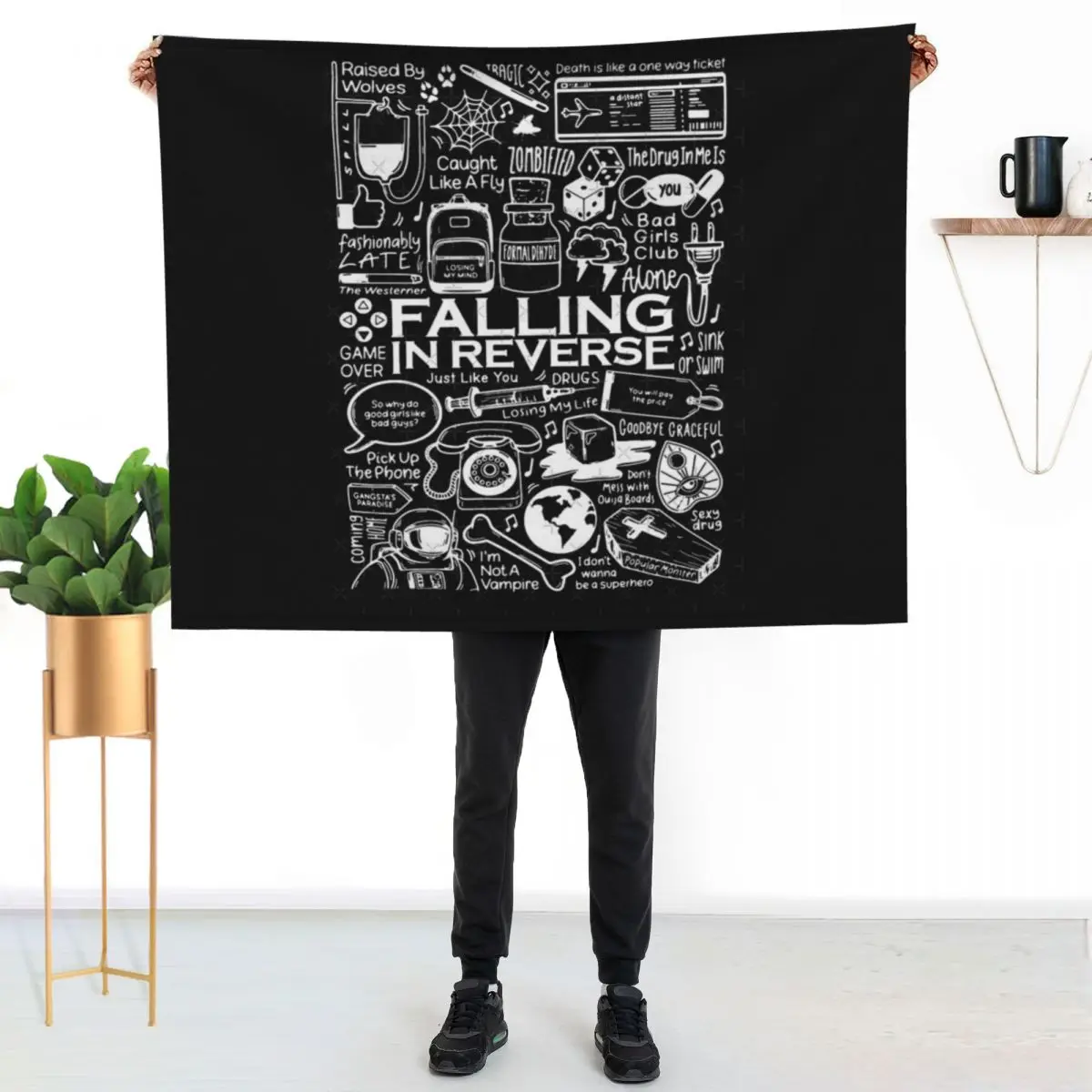 Falling in Reverse Classic Throw Blanket Summer Cool Breathable Blanket for Sleeping
