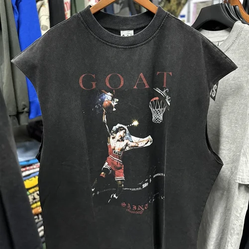 Imagen 2 del producto SAINT OF MICHAEL estilo americano moda mejor calidad Tops Casual verano 100% algodón suelto Tops de gran tamaño chaleco Vintage para hombres