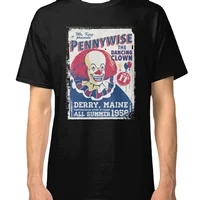 Camiseta de Pennywise con diseño creativo del payaso bailarina Camiseta de manga corta de algodón para hombre, camisa con cuello redondo, de verano, nueva S-3XL