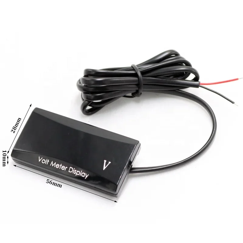 Car DC 4-28V Digital Voltmeter 12V Voltage Meter Car Audio Gauge LED Display 12V Meter Waterproof Voltage Gauge Meter for Car