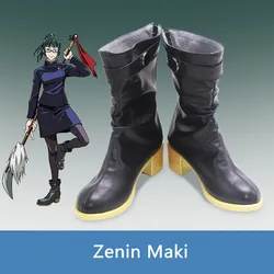 Jujutsu Kaisen Zenin Maki Cosplay Costume Shoes Handmade Faux Leather Boots