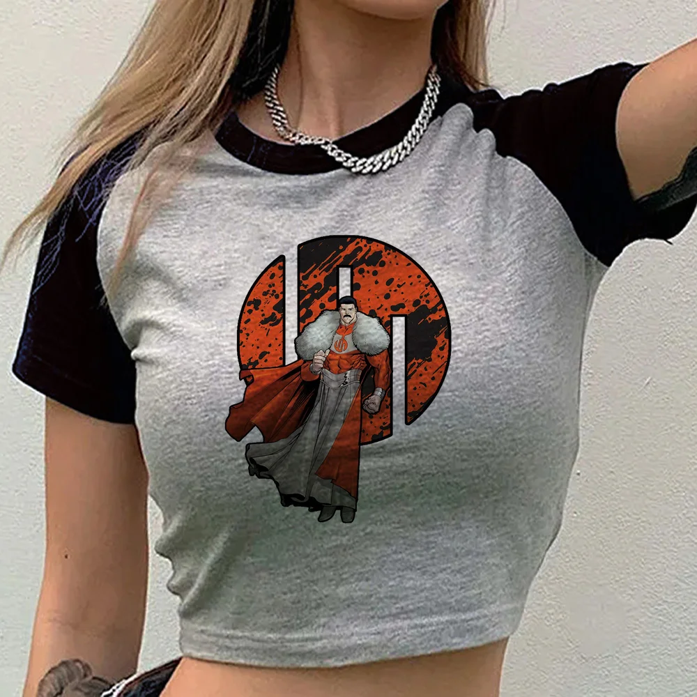 Invincible cropped top ladies japan graphic japanese summer t shirt japanese korean fashion y2k grunge cutecore
