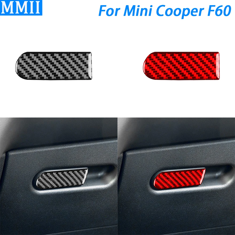 

For Mini Cooper F60 Countryman 2017-2023 Carbon Fiber Co-pilot Glove Box Handle Panel Cover Car Interior Accessories Sticker