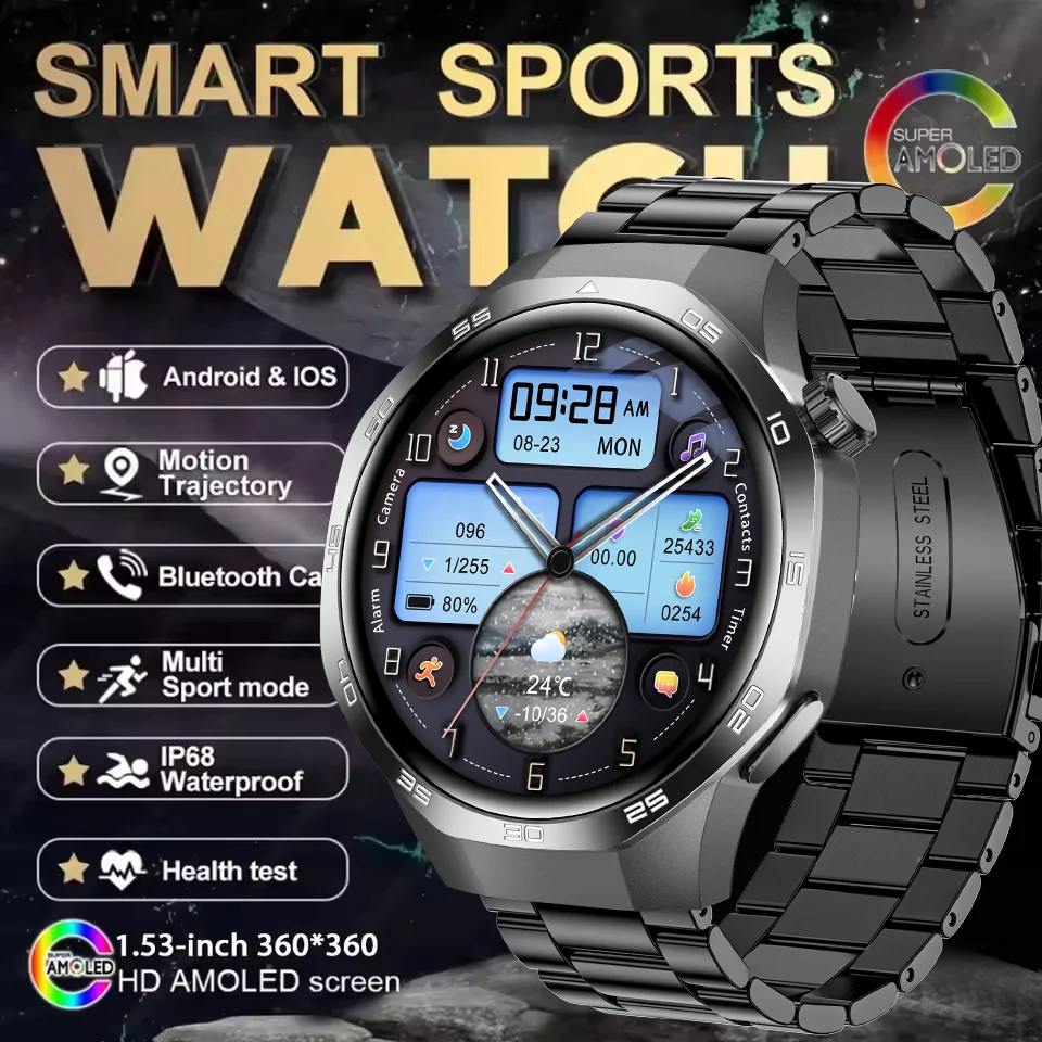 

2026 New Watch 5 MAX smart watch HD IPS screen NFC GPS tracker Bluetooth call waterproof 100+Exercise blood pressure monitoring