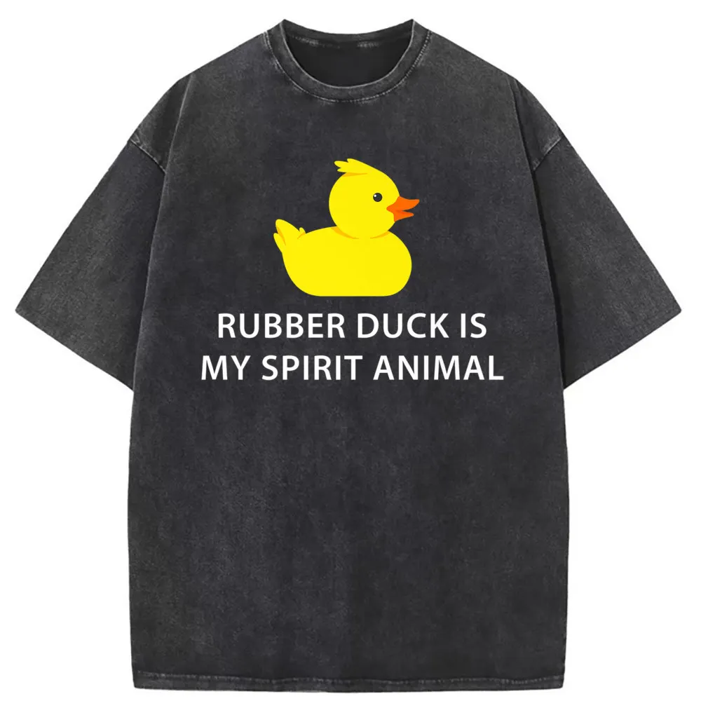 Rubber Duck Spirit Animal Funny Tshirts Men Hip Hop Cool Long Sleeve Unisex Vintage Sweatshirts Youthful Clothing Man Retro