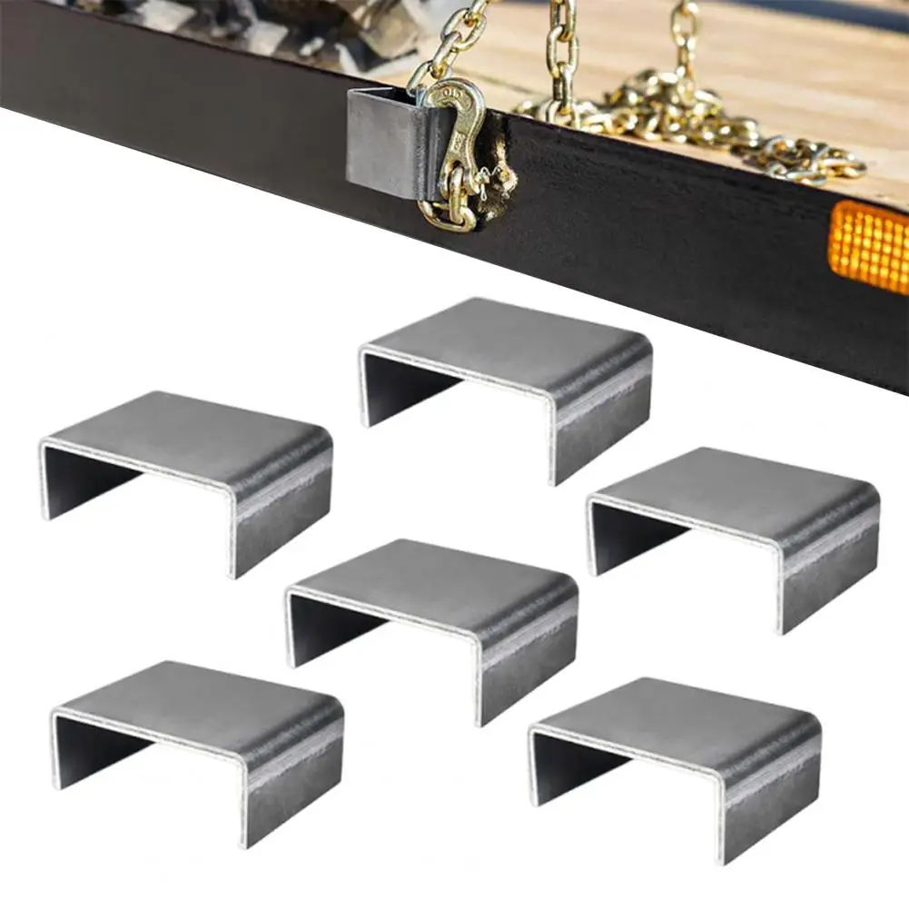 Stake Pocket for Trailer Steel Stake Pocket 6pcs Heavy Duty Steel Weld-on Stake Pockets Trailer Cargo Mounting for Utility